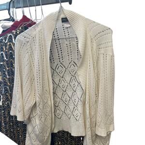 Cream crochet cardigan with a